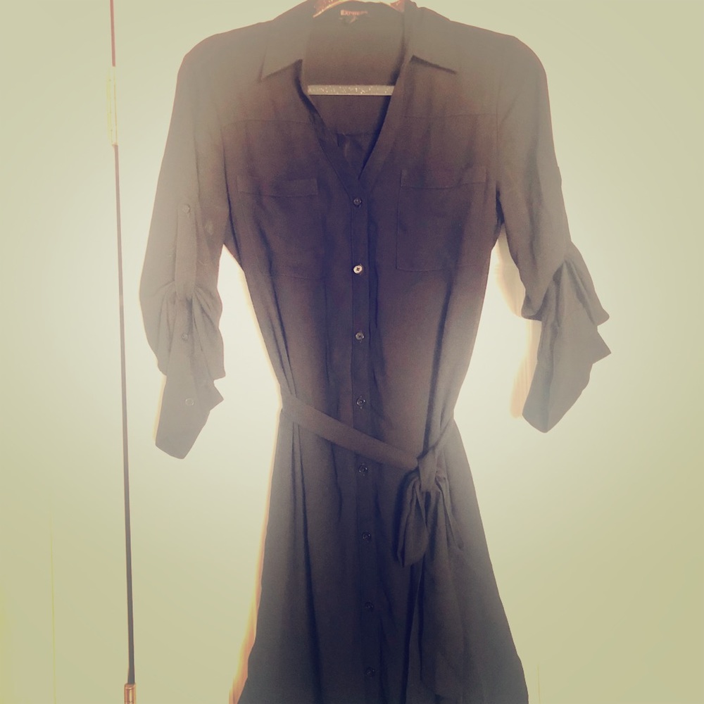 Black button up dress, worn once